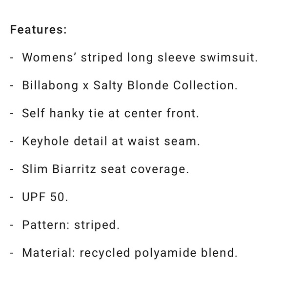 Billabong ☀️ Salty Blonde Feelin Salty One Piece - Picture 9 of 13